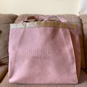 Jimmy Choo Pink Tote Bag with Gold Accent NWOT